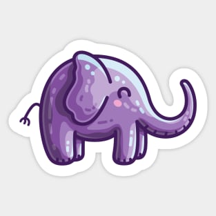 Kawaii Cute Purple Elephant Sticker